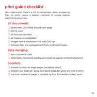 Print Guide Checklist